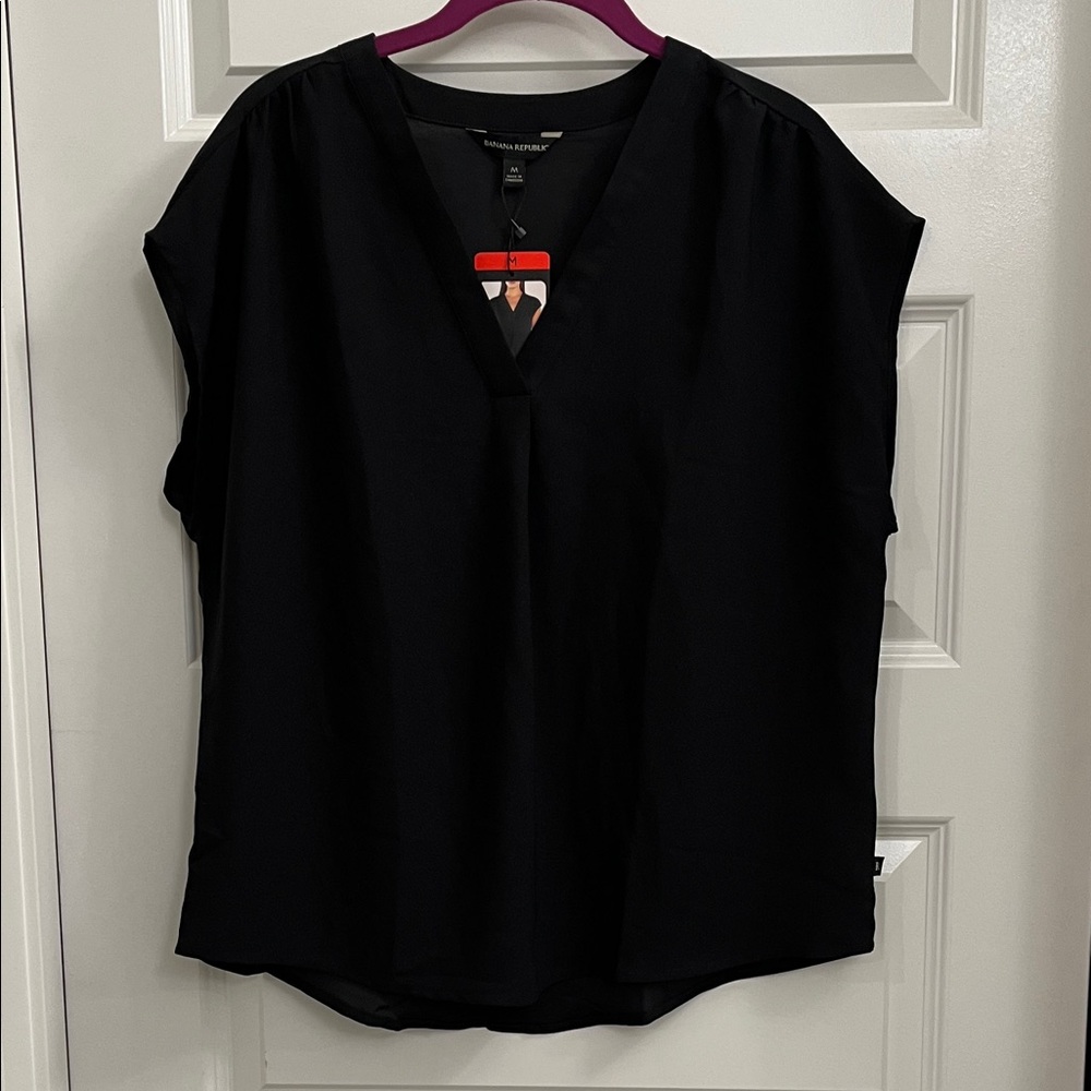 Banana Republic Black V-Neck Blouse